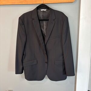 Lineage Mens Performance Stretch Blazer Suit Jacket Black 44R Office Formal